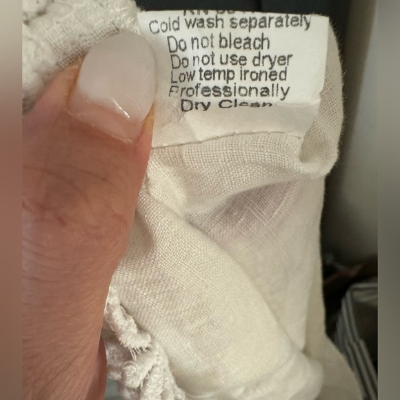 Terzo Millenio White Linen Top Lagenlook size small - Picture 8 of 8